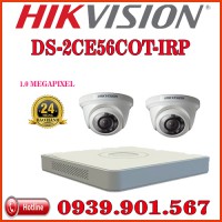 Lắp đặt trọn bộ 2 camera quan sát HIKVISION DS-2CE56C0T-IRP