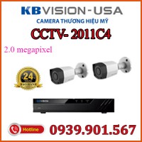 Lắp đặt trọn bộ 2 camera quan sát KBVISION CCTV-2011C4