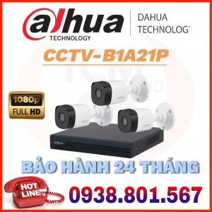 LẮP ĐẶT TRỌN BỘ 3 CAMERA QUAN SÁT DAHUA CCTV-B1A21P