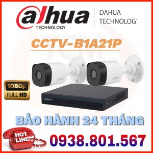 LẮP ĐẶT TRỌN BỘ 2 CAMERA QUAN SÁT DAHUA CCTV-B1A21P