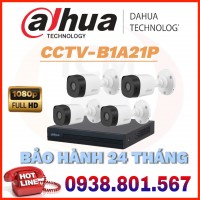 LẮP ĐẶT TRỌN BỘ 4 CAMERA QUAN SÁT DAHUA CCTV-B1A21P