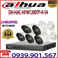  Lắp đặt trọn bộ 05 camera quan sát DAHUA DH-HAC-HFW1200TP-A-S4