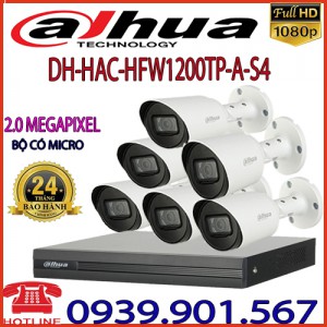  Lắp đặt trọn bộ 06 camera quan sát DAHUA DH-HAC-HFW1200TP-A-S4