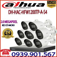  Lắp đặt trọn bộ 08 camera quan sát DAHUA DH-HAC-HFW1200TP-A-S4