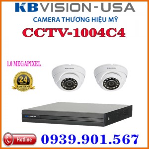 Lắp đặt trọn bộ 02 camera quan sát KBVISION  CCTV-1004C4