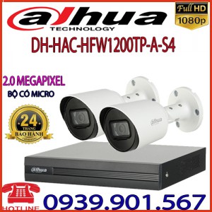  Lắp đặt trọn bộ 2 camera quan sát DAHUA DH-HAC-HFW1200TP-A-S4