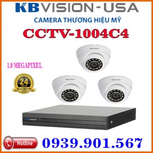 Lắp đặt trọn bộ 03 camera quan sát KBVISION  CCTV-1004C4