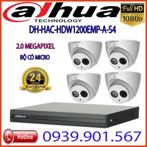  Lắp đặt trọn bộ 4 camera quan sát DAHUA DH-HAC-HDW1200MP-A-S4