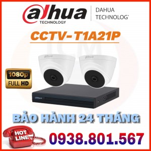 LẮP ĐẶT TRỌN BỘ 2 CAMERA QUAN SÁT DAHUA CCTV-T1A21P