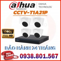 LẮP ĐẶT TRỌN BỘ 4 CAMERA QUAN SÁT DAHUA CCTV-T1A21P