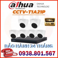 LẮP ĐẶT TRỌN BỘ 6 CAMERA QUAN SÁT DAHUA CCTV-T1A21P