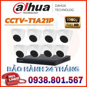 LẮP ĐẶT TRỌN BỘ 8 CAMERA QUAN SÁT DAHUA CCTV-T1A21P