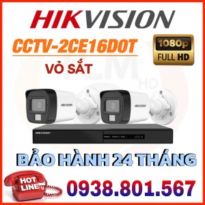 LẮP ĐẶT TRỌN BỘ 2 CAMERA QUAN SÁTt HIKVISION DS-2CE16D0T-EXLF