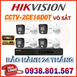 LẮP ĐẶT TRỌN BỘ 4 CAMERA QUAN SÁTt HIKVISION DS-2CE16D0T-EXLF