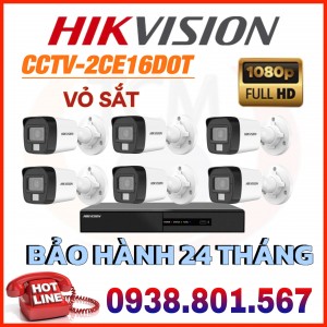 LẮP ĐẶT TRỌN BỘ 6 CAMERA QUAN SÁTt HIKVISION DS-2CE16D0T-EXLF