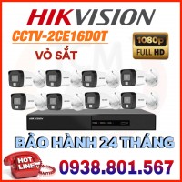 LẮP ĐẶT TRỌN BỘ 8 CAMERA QUAN SÁT HIKVISION DS-2CE16D0T-EXLF