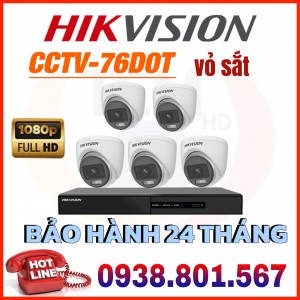 LẮP ĐẶT TRỌN BỘ 5 CAMERA QUAN SÁTt HIKVISION DS-2CE76D0T-EXLMF