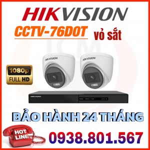 LẮP ĐẶT TRỌN BỘ 2 CAMERA QUAN SÁT HIKVISION DS-2CE76D0T-EXLMF