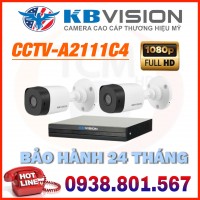 LẮP ĐẶT TRỌN BỘ 2 CAMERA QUAN SÁT KBVISION CCTV-A2111C4