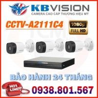 LẮP ĐẶT TRỌN BỘ 3 CAMERA QUAN SÁT KBVISION CCTV-A2111C4