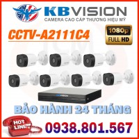 LẮP ĐẶT TRỌN BỘ 7 CAMERA QUAN SÁT KBVISION CCTV-A2111C4