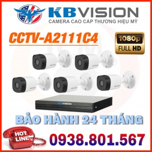 LẮP ĐẶT TRỌN BỘ 5 CAMERA QUAN SÁT KBVISION CCTV-A2111C4