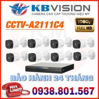 LẮP ĐẶT TRỌN BỘ 8 CAMERA QUAN SÁT KBVISION CCTV-A2111C4