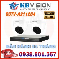 LẮP ĐẶT TRỌN BỘ 2 CAMERA QUAN SÁT KBVISION CCTV-A2112C4