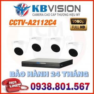 LẮP ĐẶT TRỌN BỘ 4 CAMERA QUAN SÁT KBVISION CCTV-A2112C4