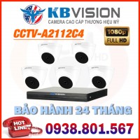 LẮP ĐẶT TRỌN BỘ 5 CAMERA QUAN SÁT KBVISION CCTV-A2112C4