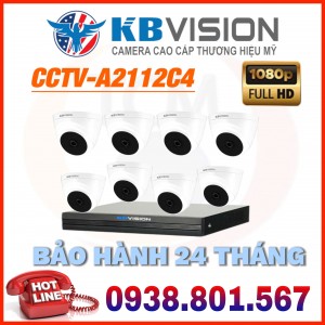 LẮP ĐẶT TRỌN BỘ 8 CAMERA QUAN SÁT KBVISION CCTV-A2112C4