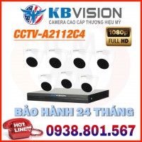 LẮP ĐẶT TRỌN BỘ 7 CAMERA QUAN SÁT KBVISION CCTV-A2112C4