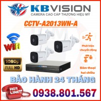 LẮP ĐẶT TRỌN BỘ 03 CAMERA IP QUAN SÁT KBVISION CCTV-A2013WN-A