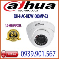 Lắp đặt Camera HDCVI/HDTVI/AHD/Analog Dome hồng ngoại 1.0 Megapixel DAHUA HAC-HDW1000MP-S3