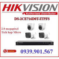 Lắp đặt trọn bộ 4 camera quan sát HIKVISION DS-2CE716D0T-ITPFS