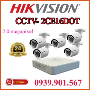 Lắp trọn bộ 5 camera quan sát CCTV-2CE16DOT