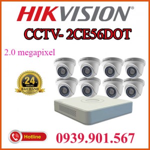 Lắp trọn bộ 8 camera quan sát CCTV -2CE56DOT