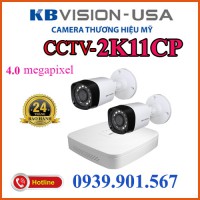 Lắp đặt trọn bộ 2 camera KBVISION CCTV - 2K11CP