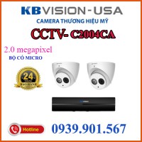 Lắp đặt trọn bộ 2 camera quan sát KBVISION CCTV -C2004CA