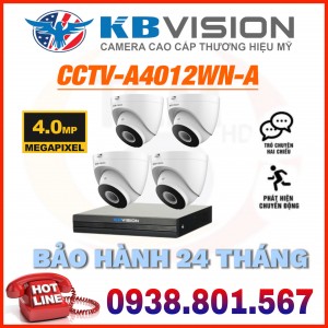 LẮP ĐẶT TRỌN BỘ 04 CAMERA IP 4MP KBVISION CCTV-A4012WN-A