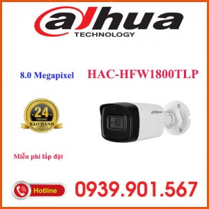 Camera THÂN NGOÀI TRỜI HDCVI 8.0 Megapixel DAHUA DH-HAC-HFW1800TLP