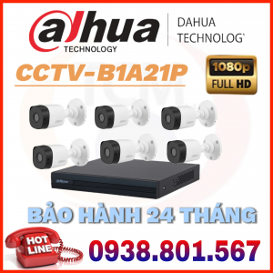 LẮP ĐẶT TRỌN BỘ 6 CAMERA QUAN SÁT DAHUA CCTV-B1A21P