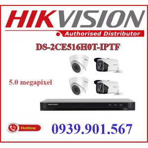 Lắp đặt trọn bộ 4 camera quan sát HIKVISION DS-2CE516H0T-ITPF